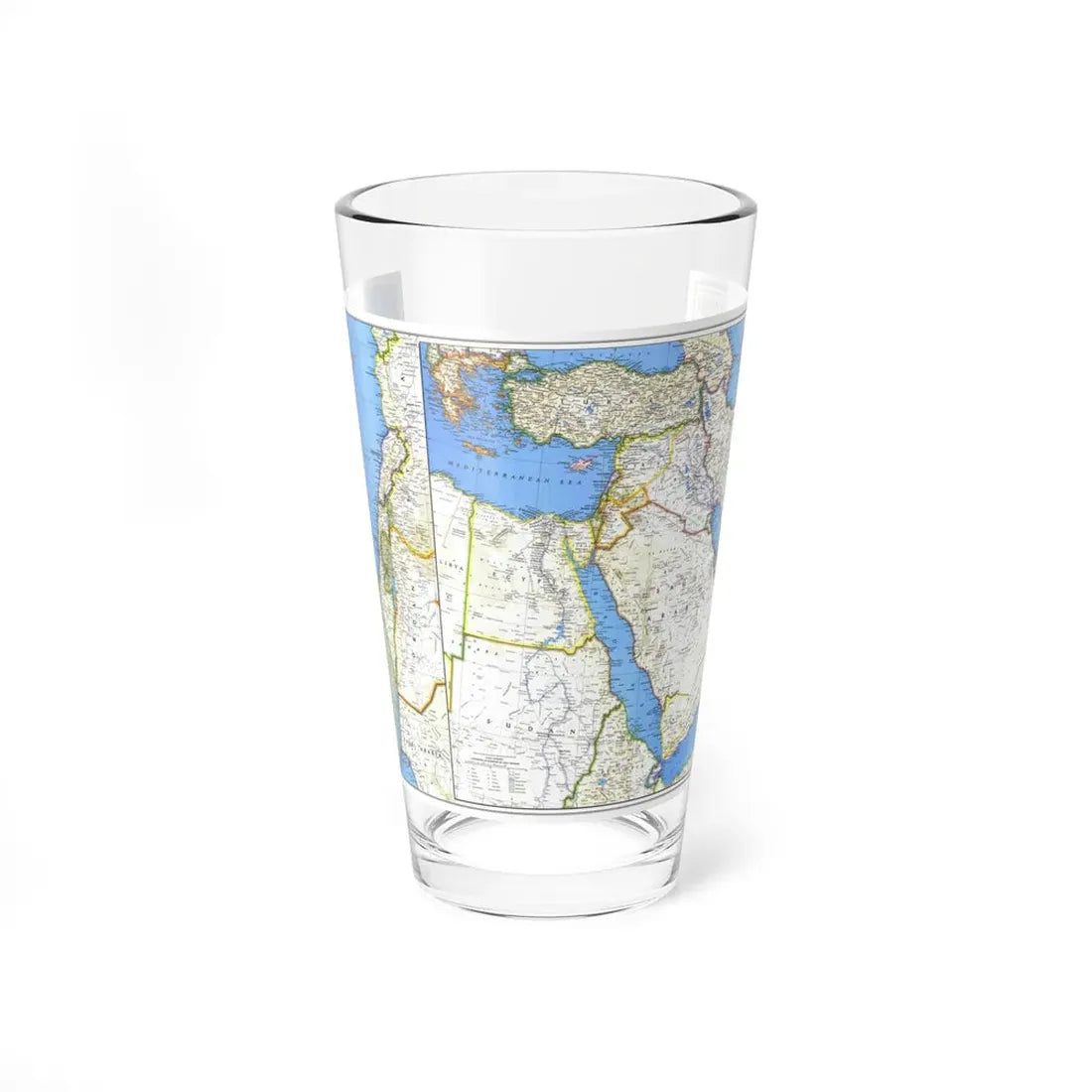Middle East (1978) (Map) Pint Glass 16oz 16oz - Go Mug Yourself