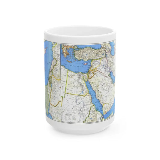 Middle East (1978) (Map) White Coffee Mug 15oz - Go Mug Yourself