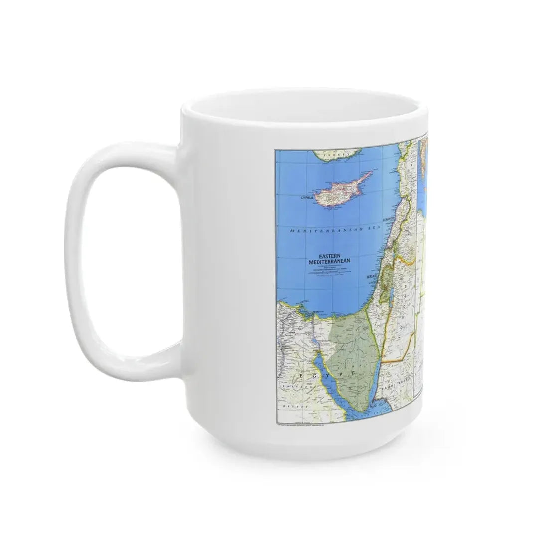 Middle East (1978) (Map) White Coffee Mug - Go Mug Yourself