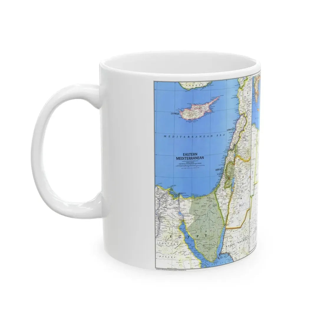Middle East (1978) (Map) White Coffee Mug - Go Mug Yourself