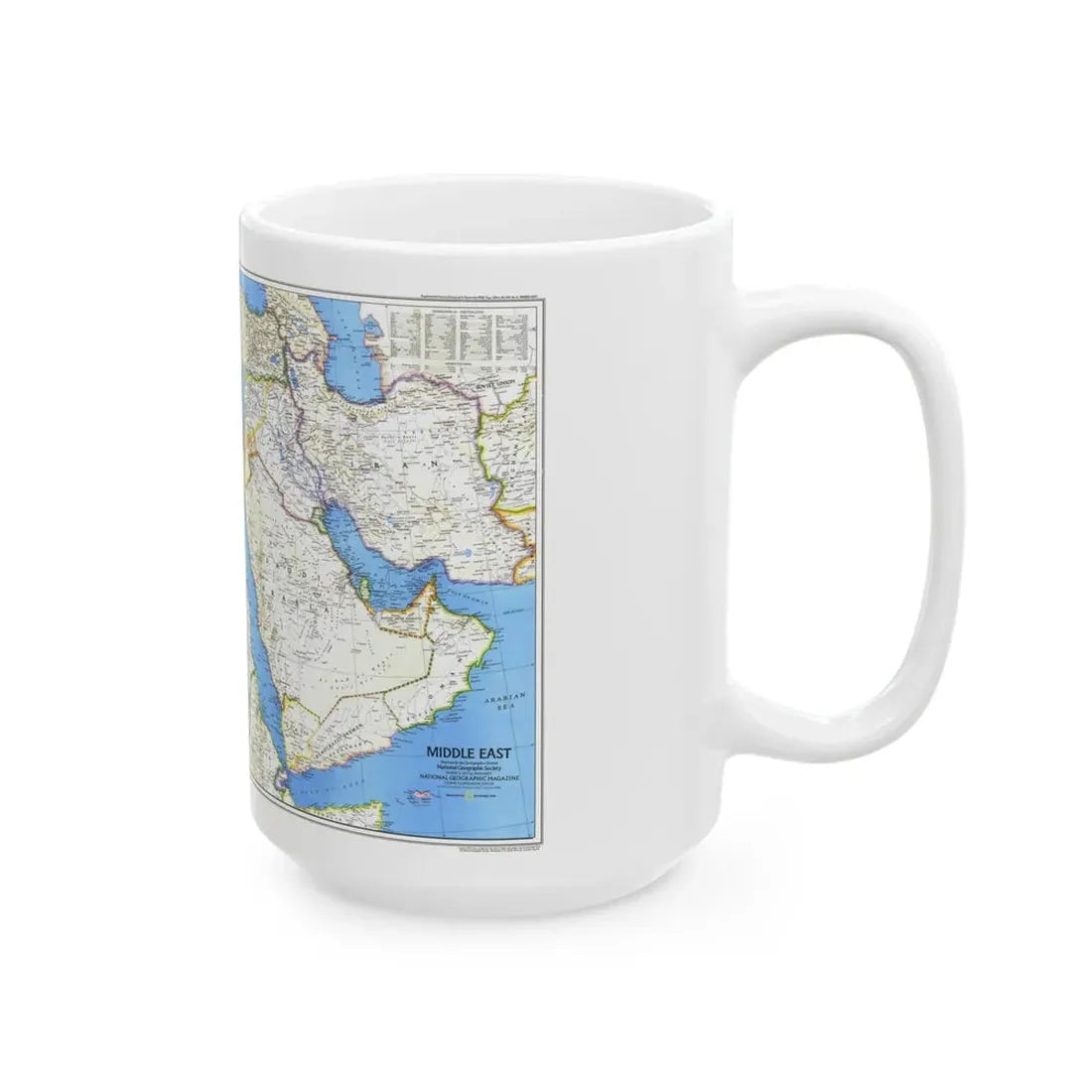 Middle East (1978) (Map) White Coffee Mug - Go Mug Yourself