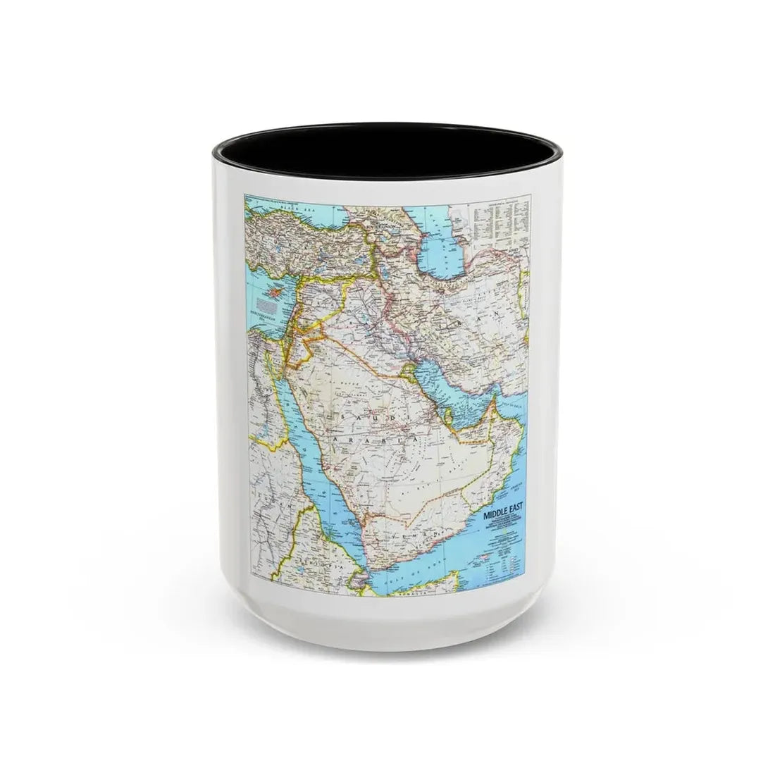 Middle East (1991) (Map) Accent Coffee Mug 15oz Black - Go Mug Yourself