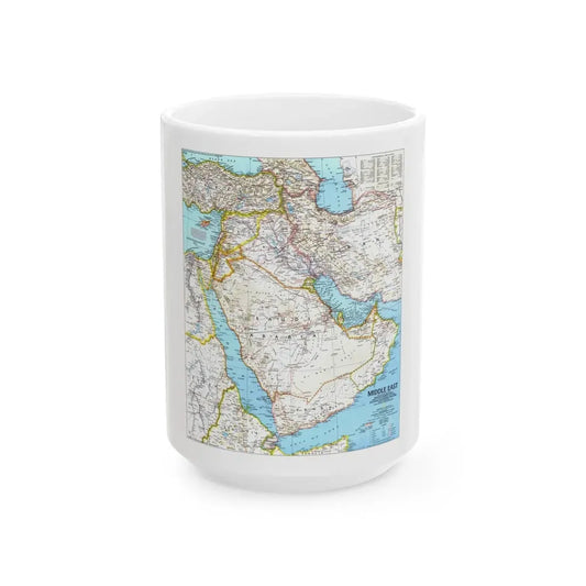 Middle East (1991) (Map) White Coffee Mug 15oz - Go Mug Yourself