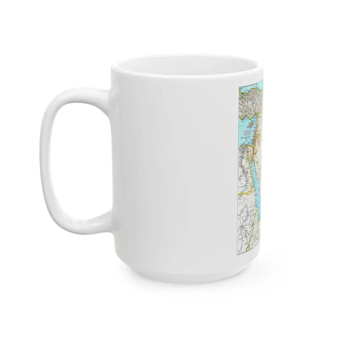 Middle East (1991) (Map) White Coffee Mug - Go Mug Yourself