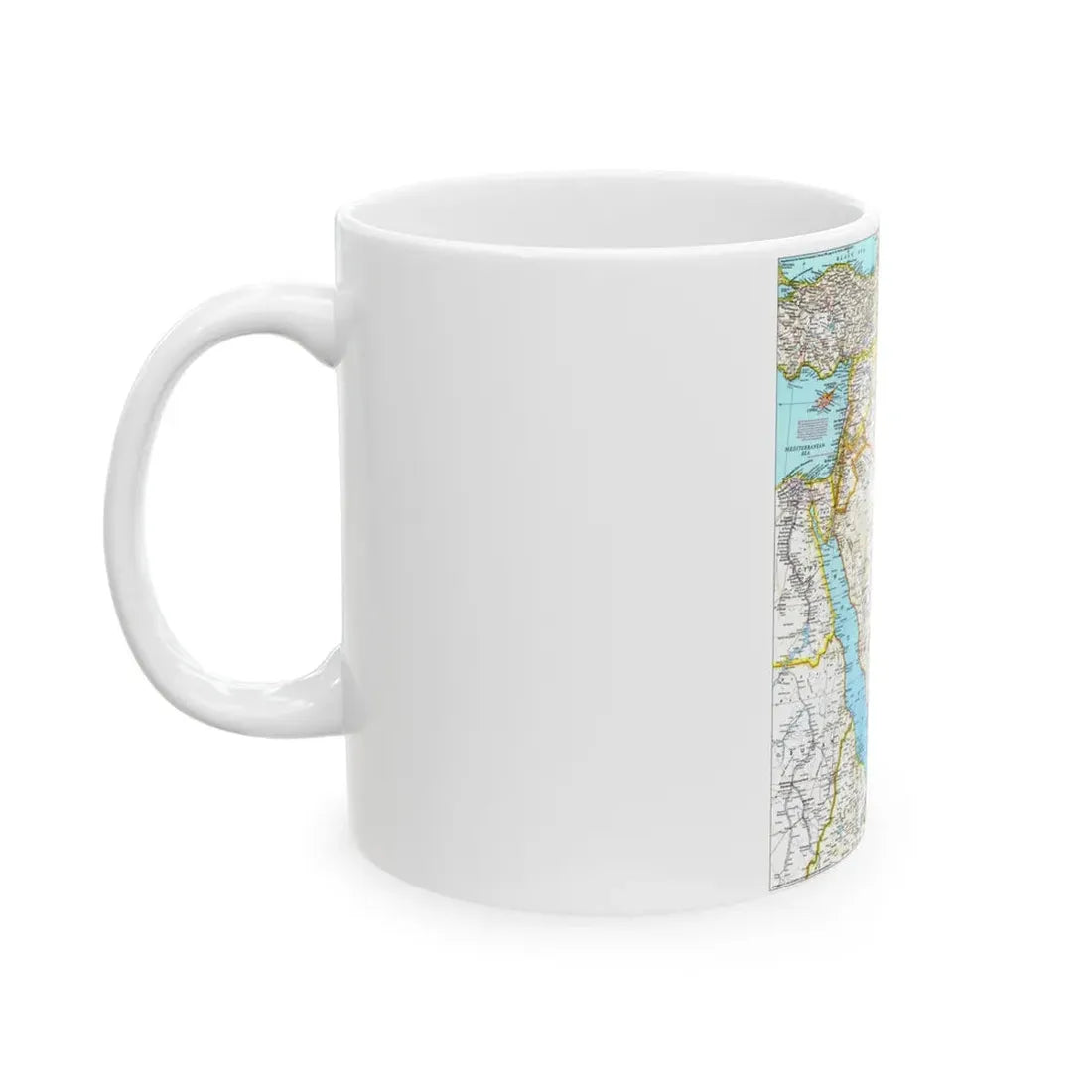 Middle East (1991) (Map) White Coffee Mug - Go Mug Yourself