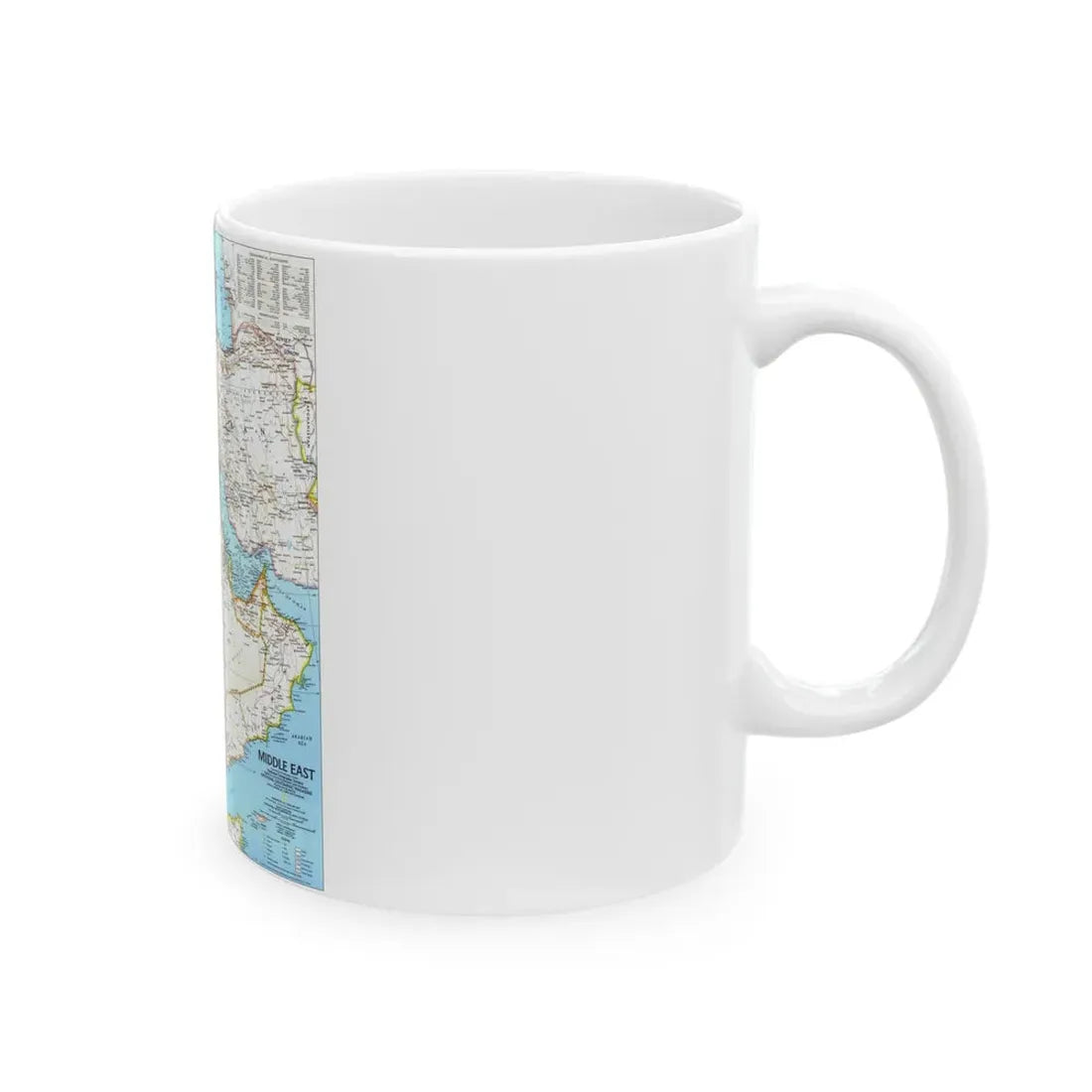 Middle East (1991) (Map) White Coffee Mug - Go Mug Yourself