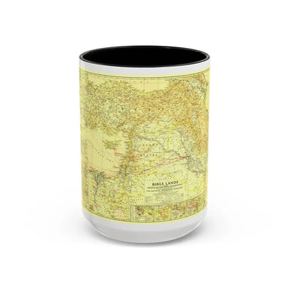 Middle East - Bible Lands and the Cradle of Western Civilization (1938) (Map) Accent Coffee Mug 15oz Black - Go Mug Yourself