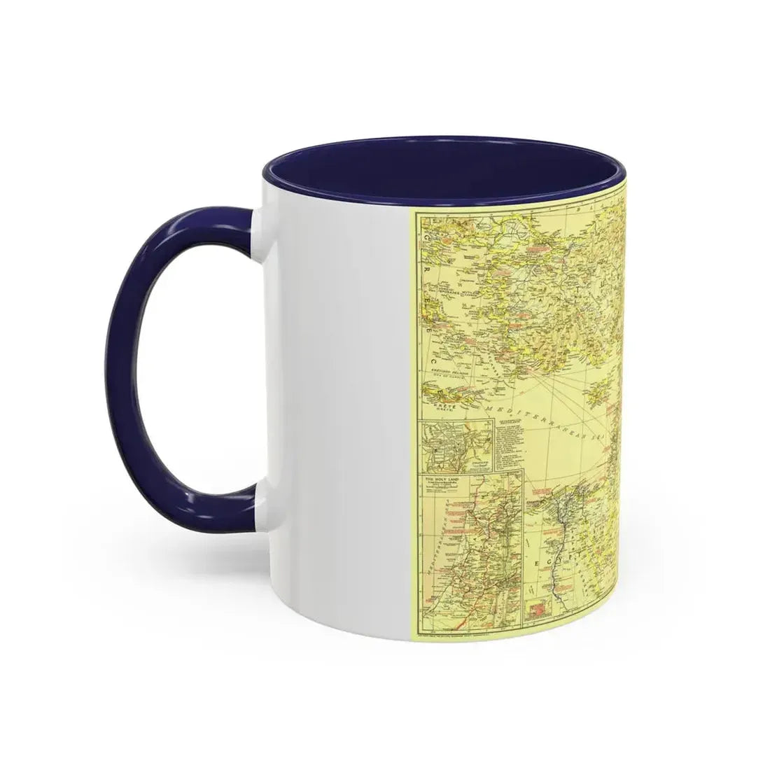 Middle East - Bible Lands and the Cradle of Western Civilization (1938) (Map) Accent Coffee Mug - Go Mug Yourself