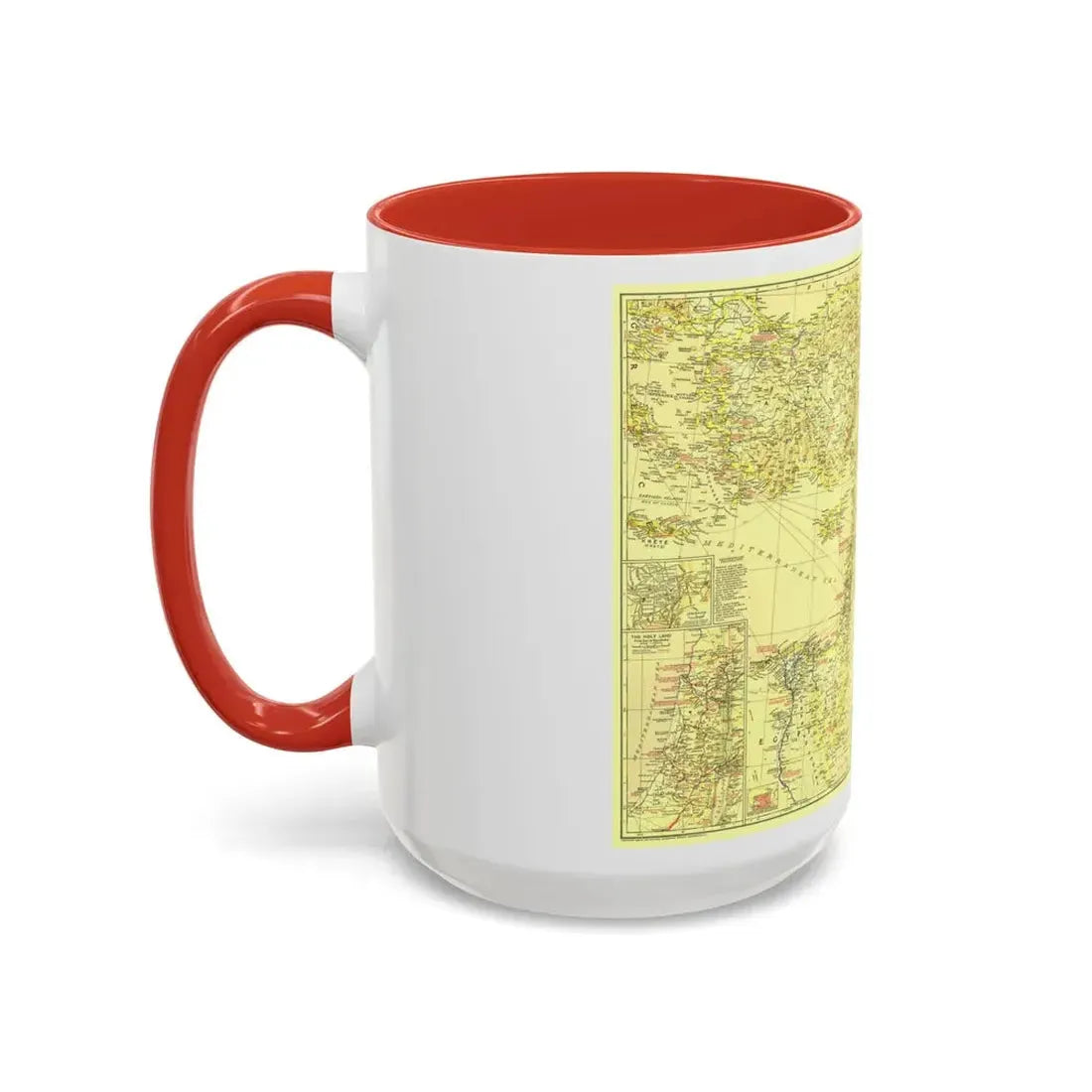 Middle East - Bible Lands and the Cradle of Western Civilization (1938) (Map) Accent Coffee Mug - Go Mug Yourself