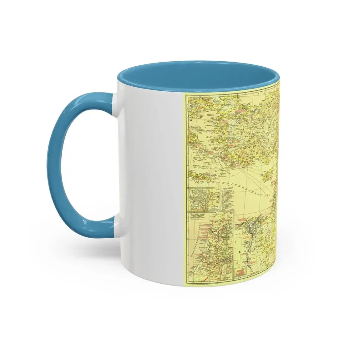 Middle East - Bible Lands and the Cradle of Western Civilization (1938) (Map) Accent Coffee Mug - Go Mug Yourself