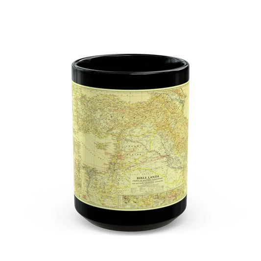 Middle East - Bible Lands and the Cradle of Western Civilization (1938) (Map) Black Coffee Mug 15oz - Go Mug Yourself