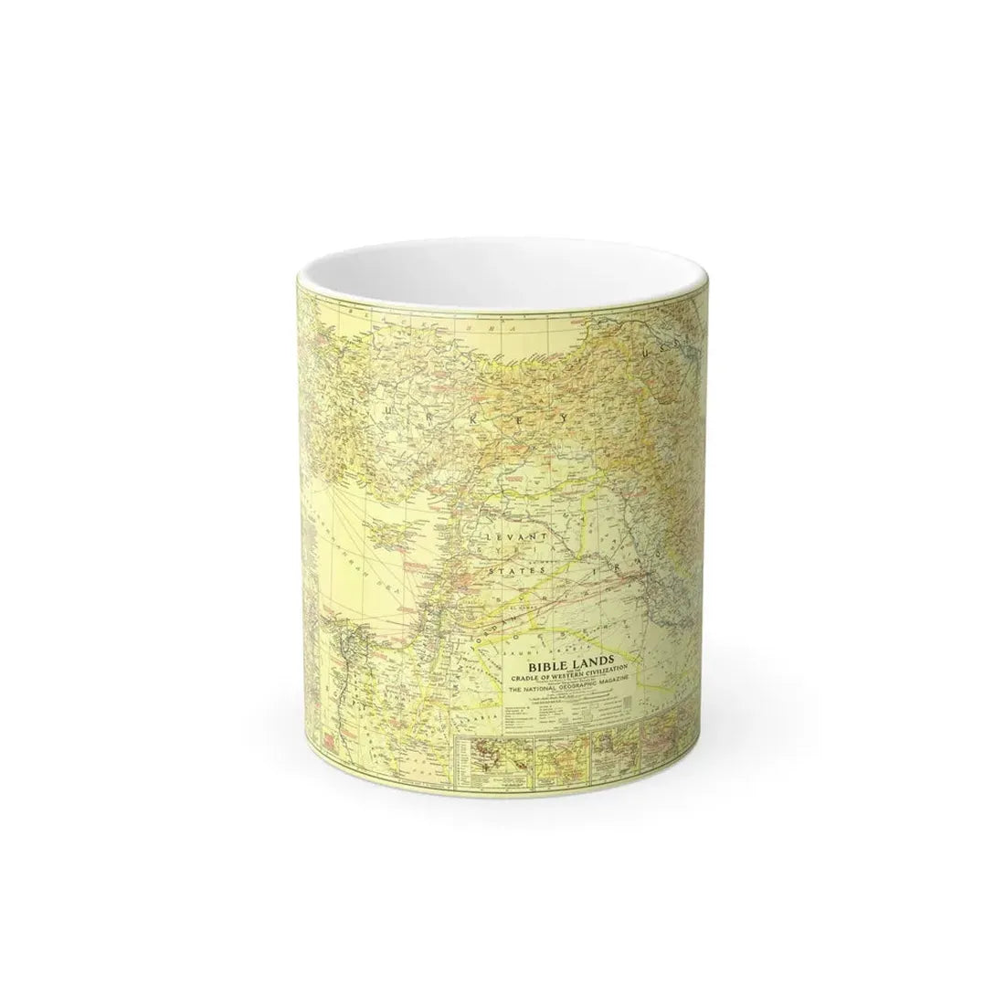 Middle East - Bible Lands and the Cradle of Western Civilization (1938) (Map) Color Changing Mug 11oz Default Title - Go Mug Yourself