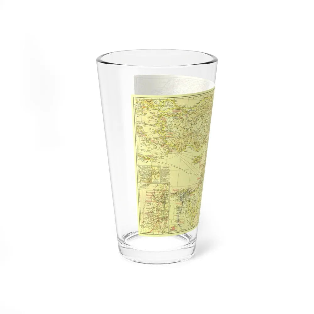 Middle East - Bible Lands and the Cradle of Western Civilization (1938) (Map) Pint Glass 16oz-Go Mug Yourself