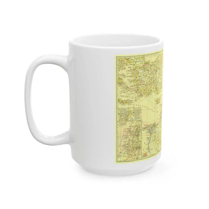 Middle East - Bible Lands and the Cradle of Western Civilization (1938) (Map) White Coffee Mug - Go Mug Yourself