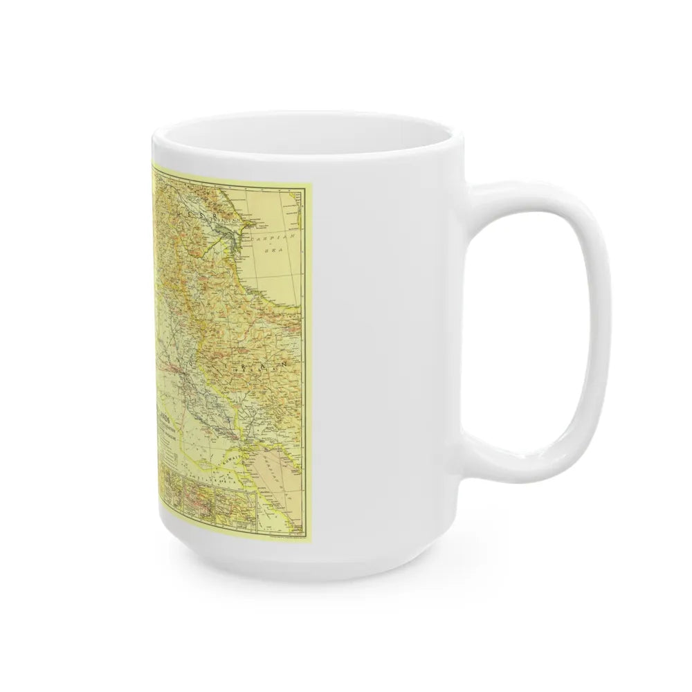 Middle East - Bible Lands and the Cradle of Western Civilization (1938) (Map) White Coffee Mug-Go Mug Yourself