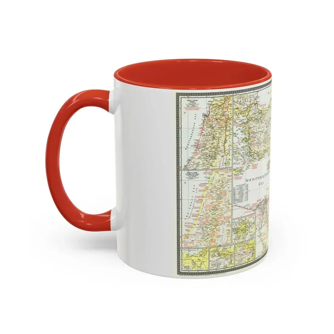 Middle East - Bible Lands and the Cradle of Western Civilization (1946) (Map) Accent Coffee Mug - Go Mug Yourself