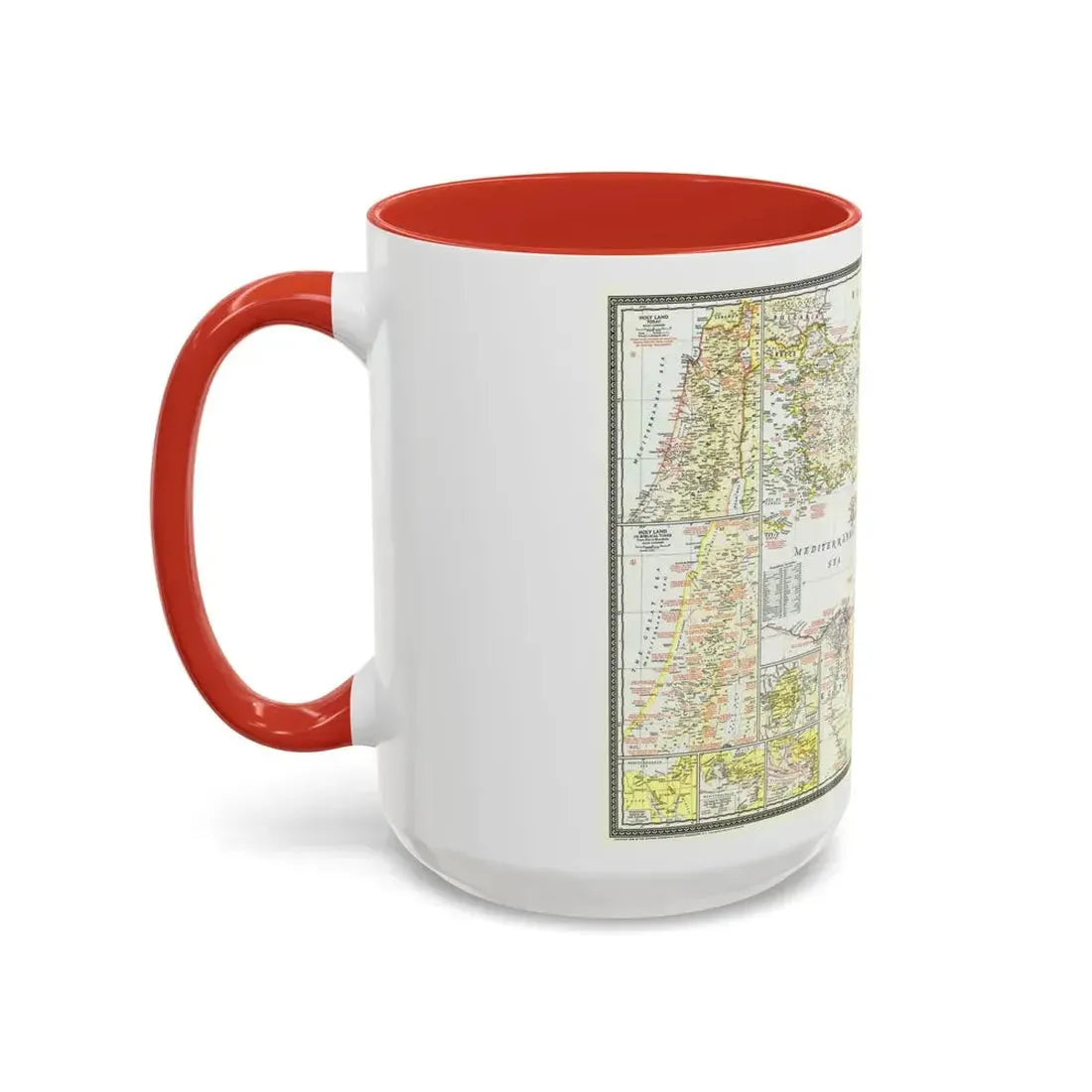 Middle East - Bible Lands and the Cradle of Western Civilization (1946) (Map) Accent Coffee Mug - Go Mug Yourself