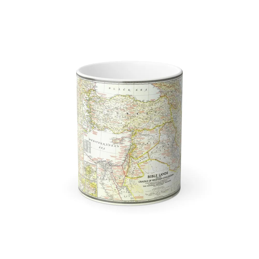 Middle East - Bible Lands and the Cradle of Western Civilization (1946) (Map) Color Changing Mug 11oz-Go Mug Yourself