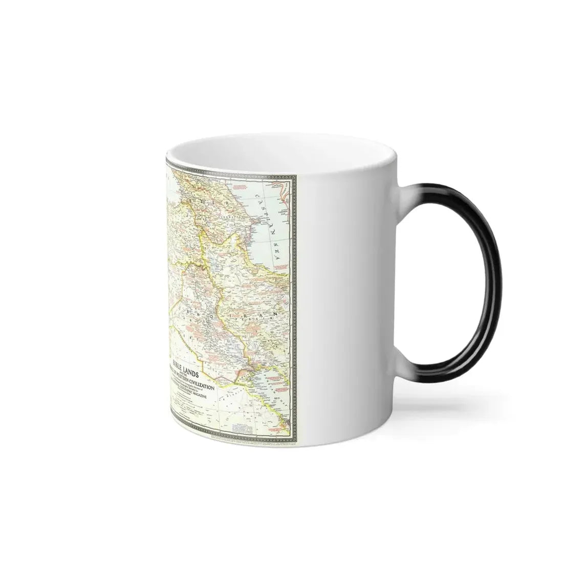 Middle East - Bible Lands and the Cradle of Western Civilization (1946) (Map) Color Changing Mug 11oz - Go Mug Yourself