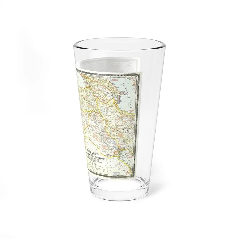 Middle East - Bible Lands and the Cradle of Western Civilization (1946) (Map) Pint Glass 16oz-Go Mug Yourself