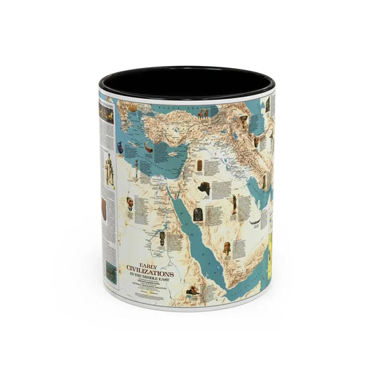 Middle East - Early Civilizations (1978) (Map) Accent Coffee Mug 11oz Black - Go Mug Yourself