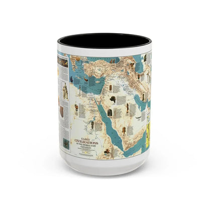 Middle East - Early Civilizations (1978) (Map) Accent Coffee Mug 15oz Black - Go Mug Yourself