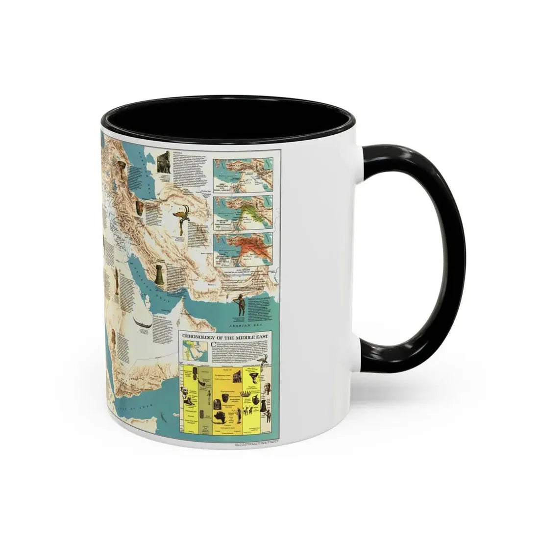 Middle East - Early Civilizations (1978) (Map) Accent Coffee Mug - Go Mug Yourself