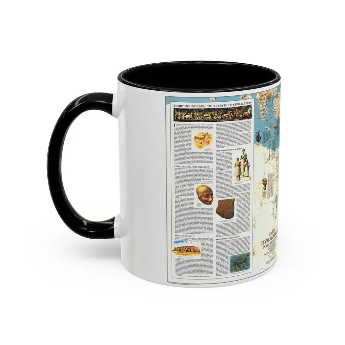 Middle East - Early Civilizations (1978) (Map) Accent Coffee Mug - Go Mug Yourself