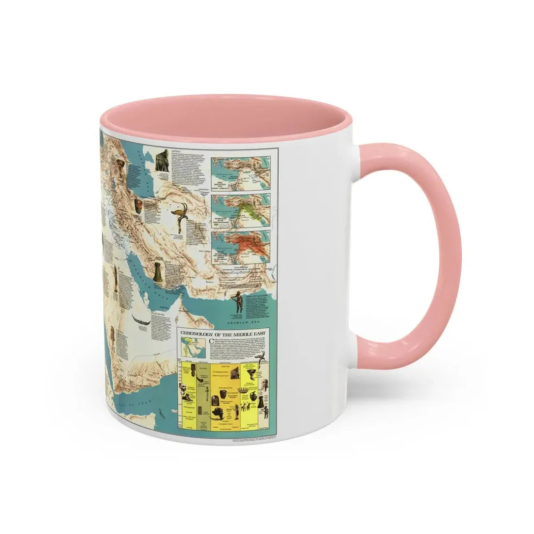 Middle East - Early Civilizations (1978) (Map) Accent Coffee Mug - Go Mug Yourself