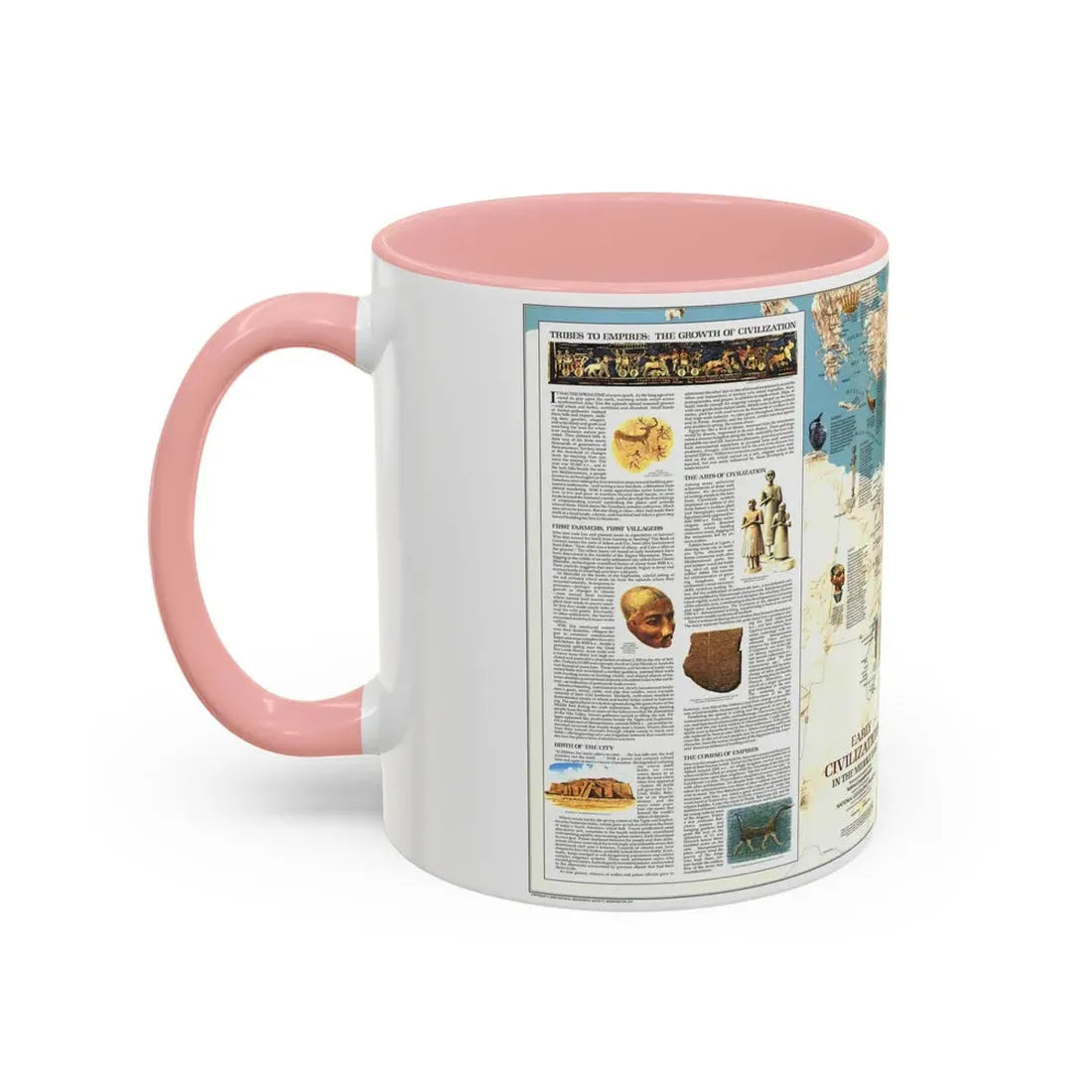 Middle East - Early Civilizations (1978) (Map) Accent Coffee Mug - Go Mug Yourself