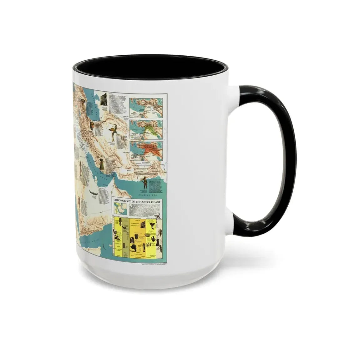 Middle East - Early Civilizations (1978) (Map) Accent Coffee Mug - Go Mug Yourself