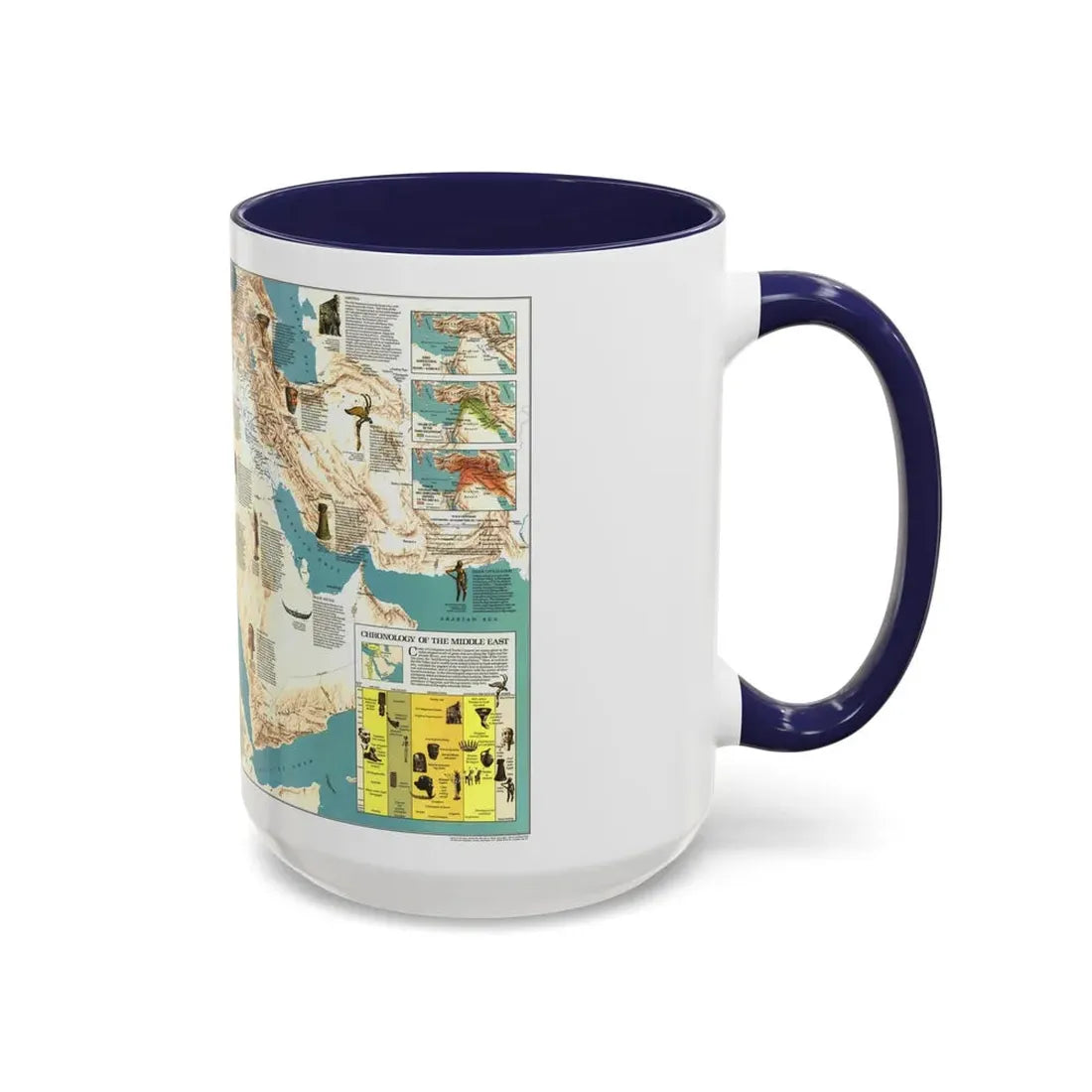 Middle East - Early Civilizations (1978) (Map) Accent Coffee Mug - Go Mug Yourself