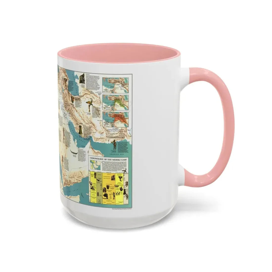 Middle East - Early Civilizations (1978) (Map) Accent Coffee Mug - Go Mug Yourself