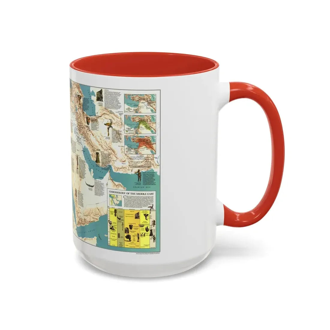 Middle East - Early Civilizations (1978) (Map) Accent Coffee Mug - Go Mug Yourself