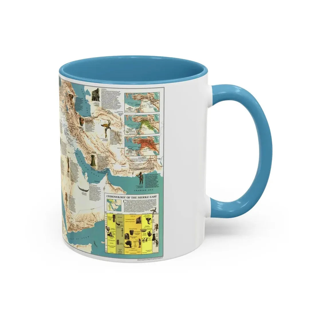 Middle East - Early Civilizations (1978) (Map) Accent Coffee Mug - Go Mug Yourself
