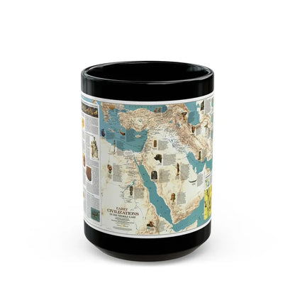 Middle East - Early Civilizations (1978) (Map) Black Coffee Mug 15oz - Go Mug Yourself