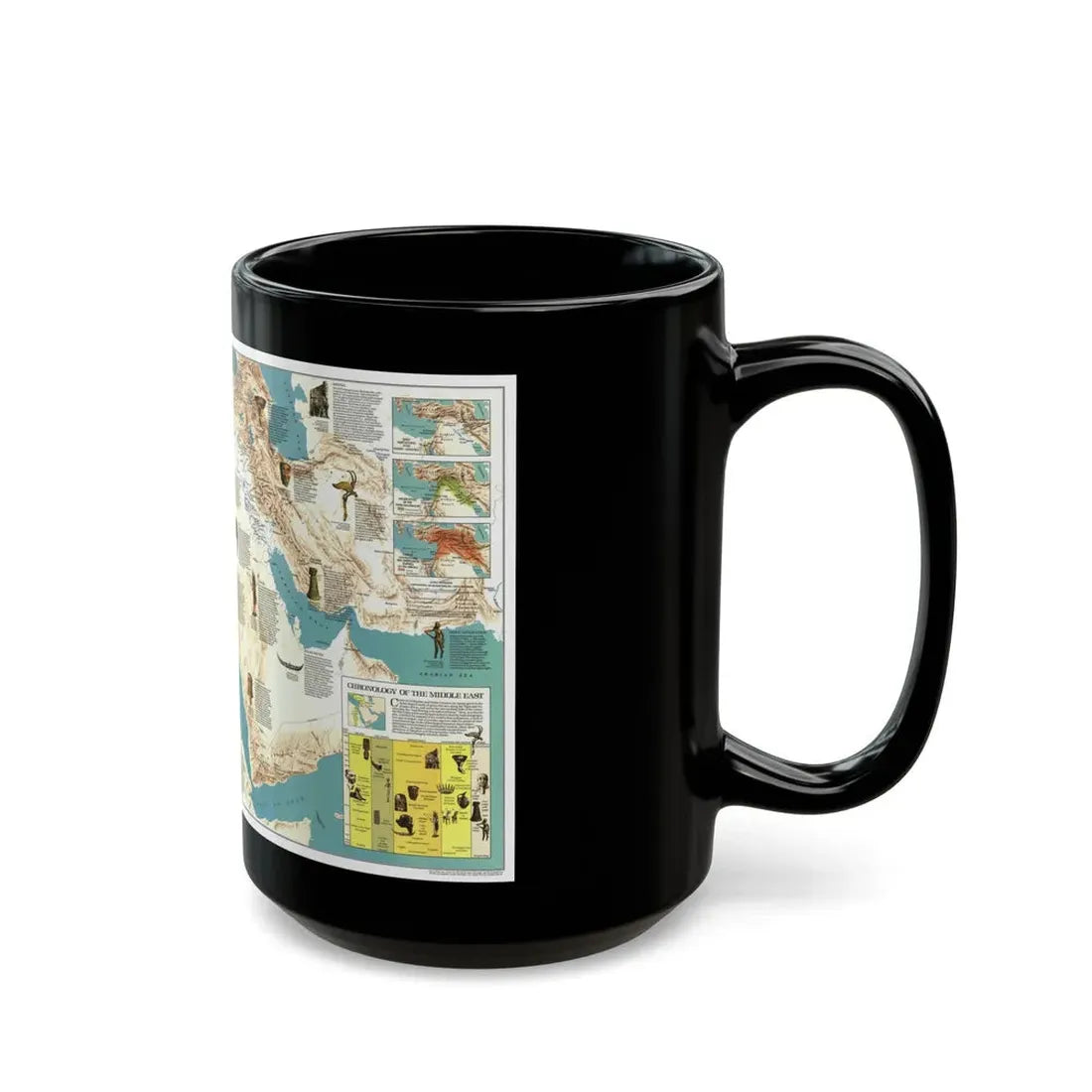 Middle East - Early Civilizations (1978) (Map) Black Coffee Mug - Go Mug Yourself