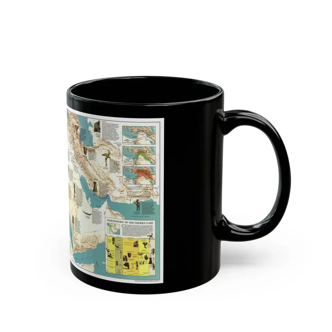 Middle East - Early Civilizations (1978) (Map) Black Coffee Mug - Go Mug Yourself