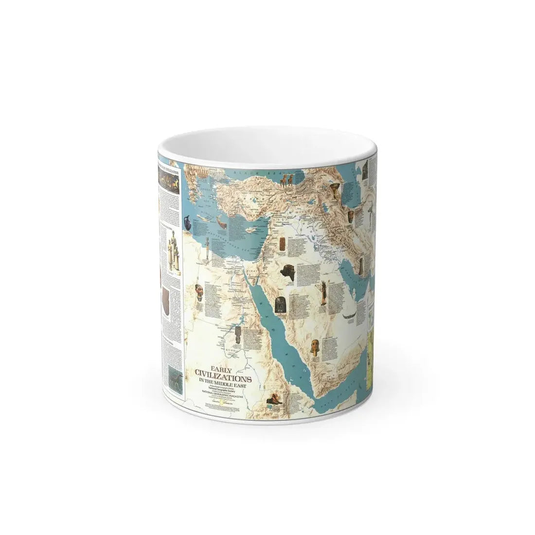 Middle East - Early Civilizations (1978) (Map) Color Changing Mug 11oz Default Title 11oz - Go Mug Yourself