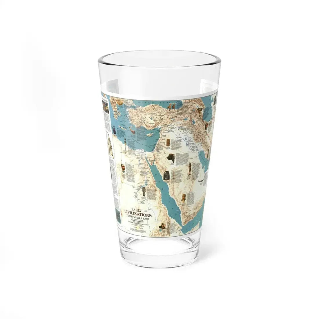 Middle East - Early Civilizations (1978) (Map) Pint Glass 16oz 16oz - Go Mug Yourself