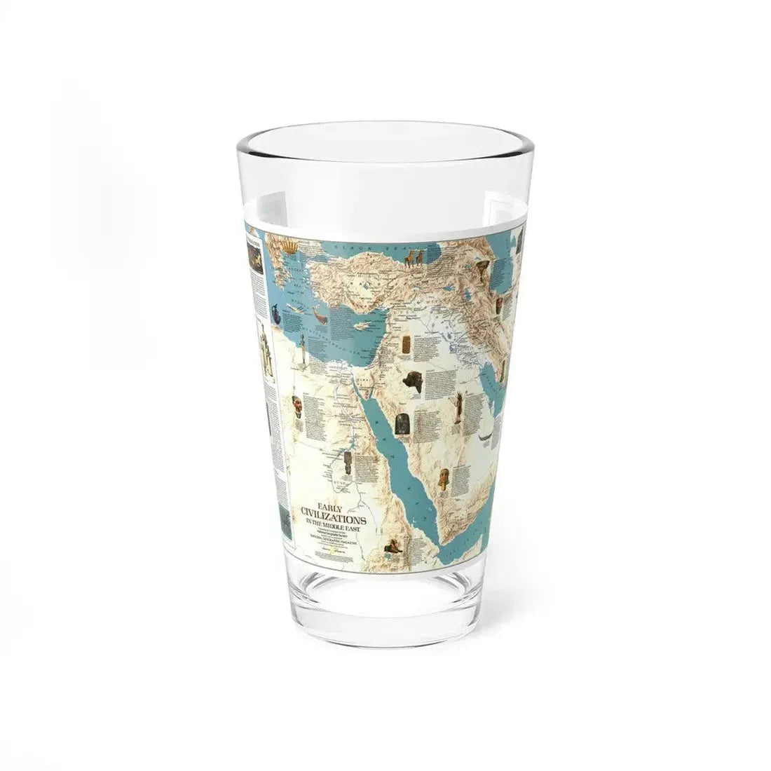 Middle East - Early Civilizations (1978) (Map) Pint Glass 16oz - Go Mug Yourself