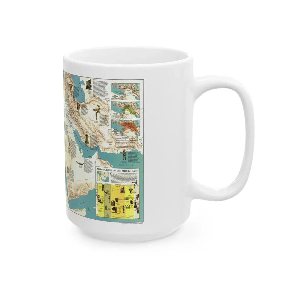 Middle East - Early Civilizations (1978) (Map) White Coffee Mug - Go Mug Yourself