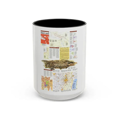 Middle East - Holy Land 2 (1989) (Map) Accent Coffee Mug 15oz Black - Go Mug Yourself