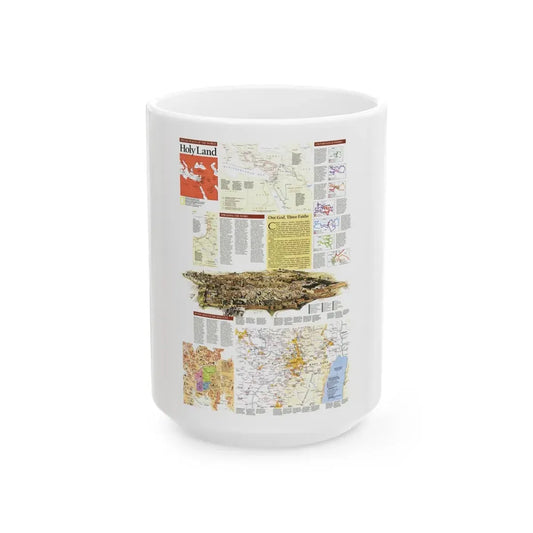 Middle East - Holy Land 2 (1989) (Map) White Coffee Mug 15oz - Go Mug Yourself