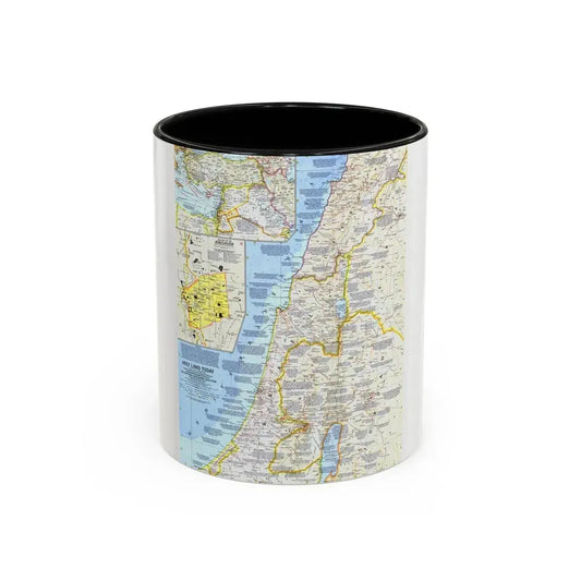 Middle East - Holy Land Today (1963) (Map) Accent Coffee Mug 11oz Black - Go Mug Yourself