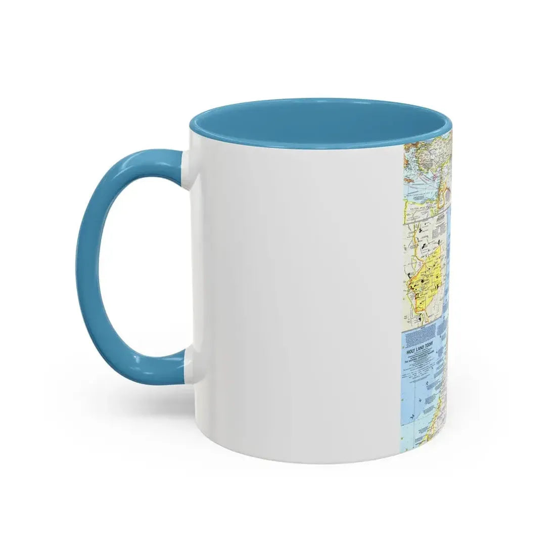 Middle East - Holy Land Today (1963) (Map) Accent Coffee Mug - Go Mug Yourself
