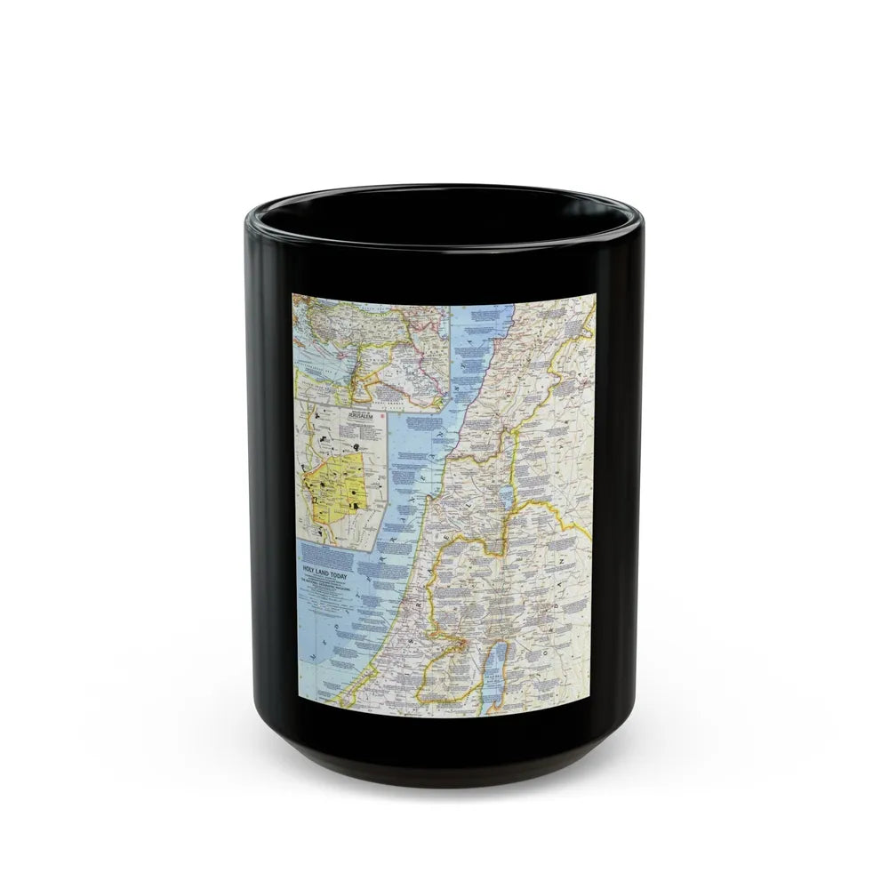 Middle East - Holy Land Today (1963) (Map) Black Coffee Mug-15oz-Go Mug Yourself