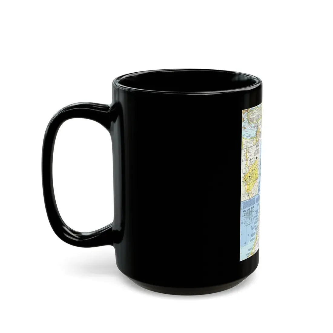 Middle East - Holy Land Today (1963) (Map) Black Coffee Mug - Go Mug Yourself