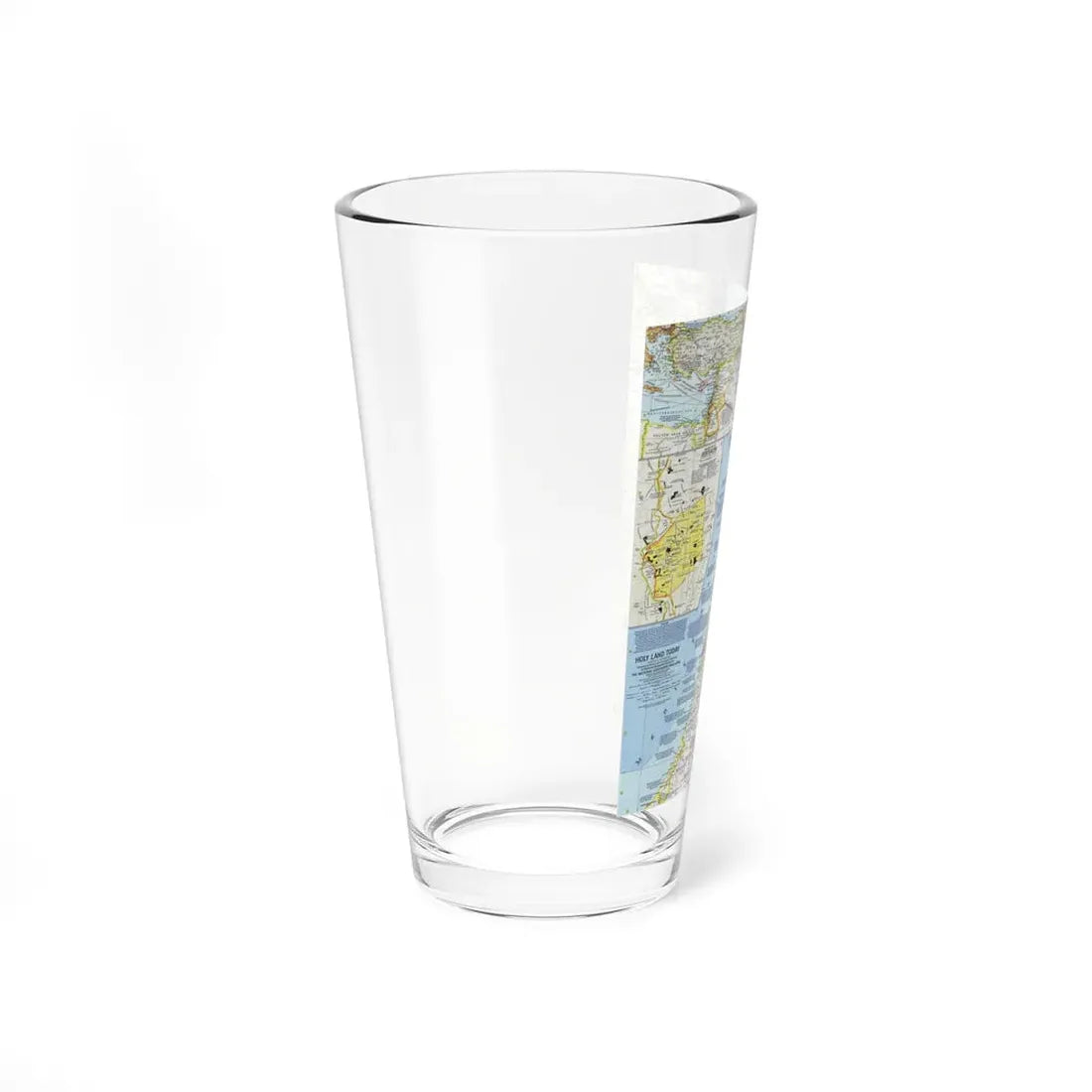 Middle East - Holy Land Today (1963) (Map) Pint Glass 16oz - Go Mug Yourself