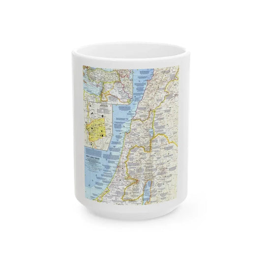 Middle East - Holy Land Today (1963) (Map) White Coffee Mug 15oz - Go Mug Yourself
